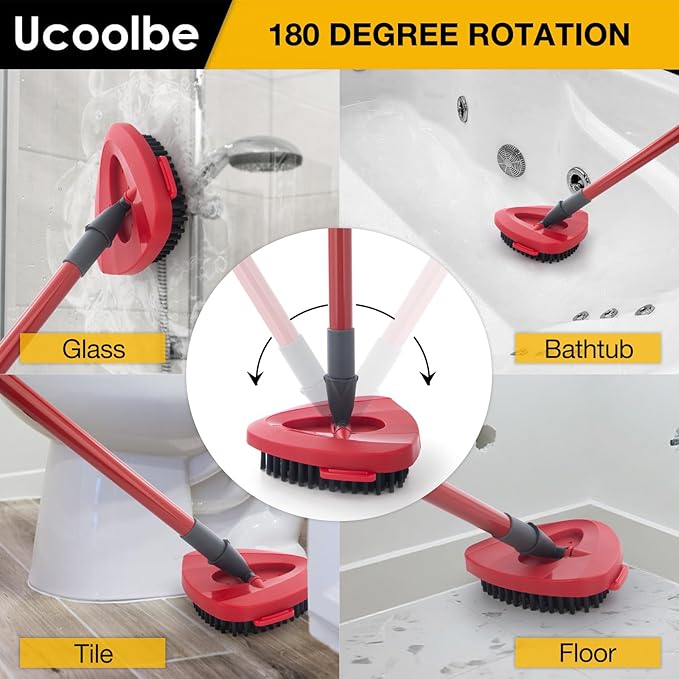 2 Pack Upgraded Spin Mop Scrub Brush Replace Head Compatible with O Cedar EasyWring 1 Tank System, Scrubber mop Head Attachment, More Layers of Bristles for Bathroom, Deck, Kitchen