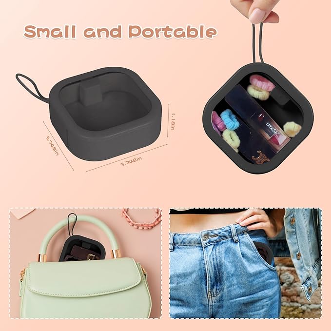 Hair Tie Organizer, Small Portable Hair Accessories Storage Can Be Stackable Or Hung On The Wall, Small Items Holder Hair Tie Organizer for Jewelry Hair Stuff Hair Clip Cotton Swab