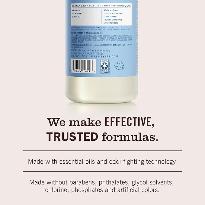 Mrs. MEYER'S CLEAN DAY Multi-Surface Everyday Concentrate, Rain Water Scent, 32 Fl Oz Bottle