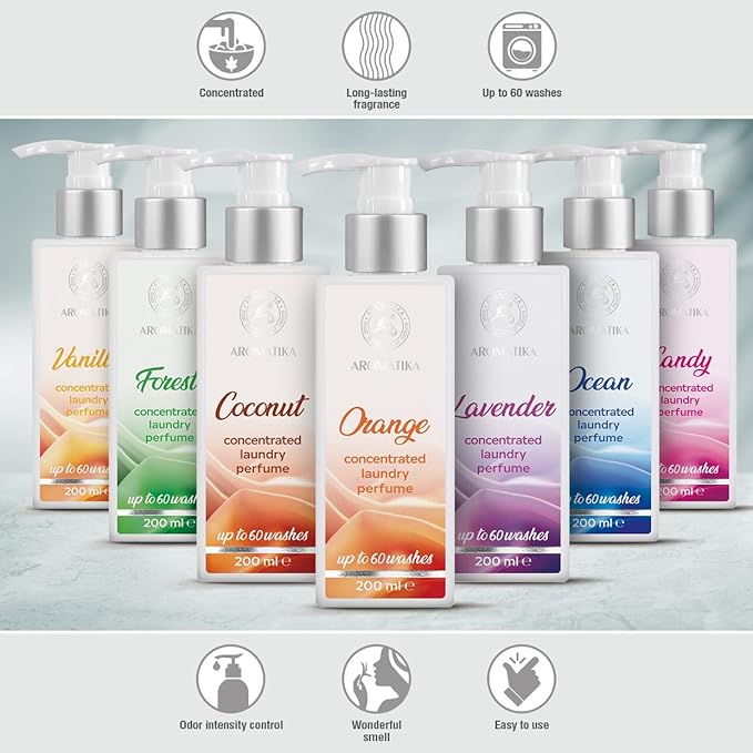 Concentrated Orange Laundry Scent Booster – 200 ml – Liquid Laundry Fragrance – Linen Freshener – Fresh Citrus Aroma for Washing and Home Use