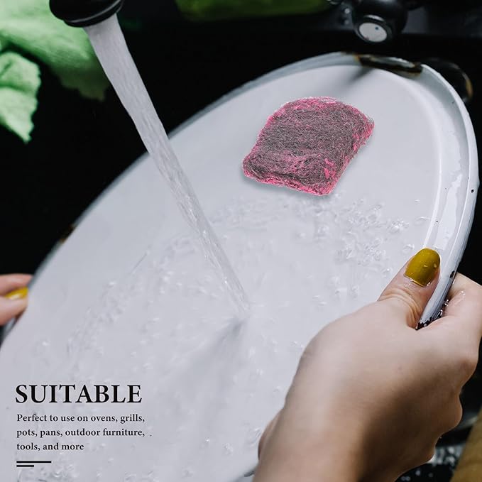Stainless Steel Scrubbers Steel Wool Sponges Utensil Cleaning Pads Multipurpose Heavy Duty Scouring Pad Kitchen Bathroom