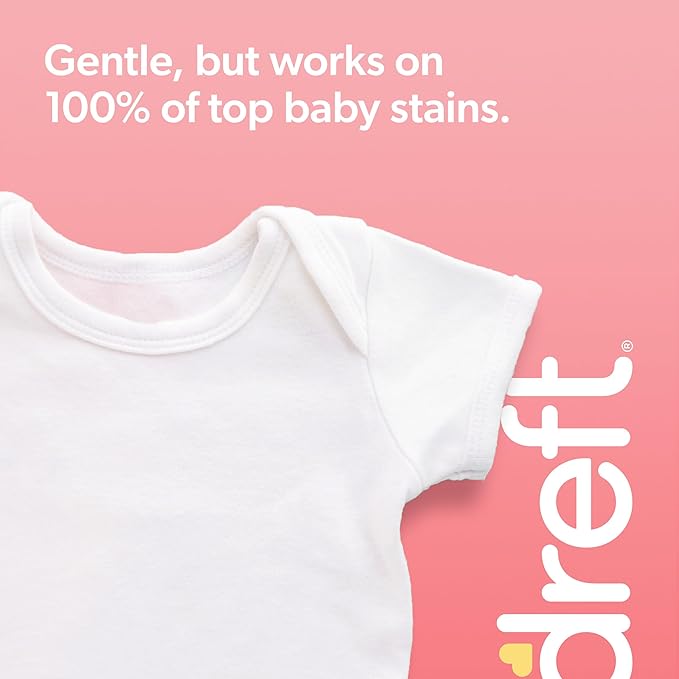 Dreft Stage 1 Newborn Baby Liquid Laundry Detergent,Gentle on Sensitive Skin,HE Compatible,114 loads,(Pack of 2)