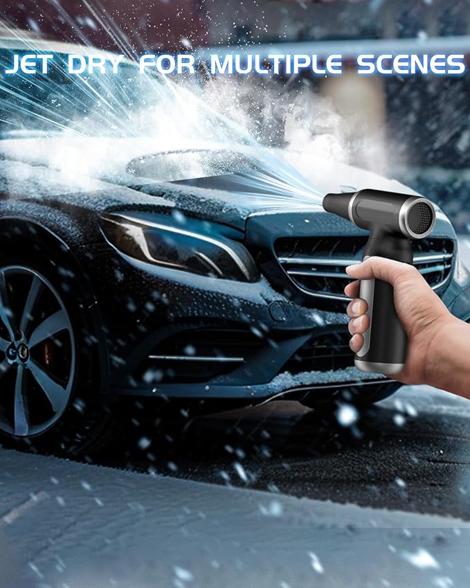 Mershgaya Electric Compressed Air Duster - 33,0000 RPM Rechargeable Cordless Turbo Blower, Portable Air Blower Gun for Cars, PC, Keyboard, Home & Outdoor Dust Cleaning (Replaces Compressed Air Cans)