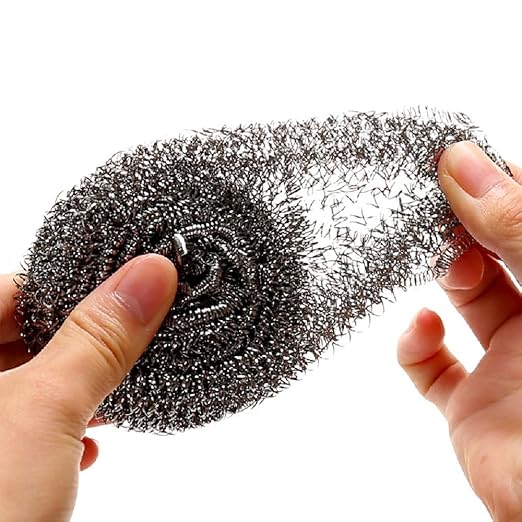 6 Pack Stainless Steel Wool Scrubber, Scrubbing Scouring Pad, Steel Wool Scrubber for Kitchens, Bathroom and More