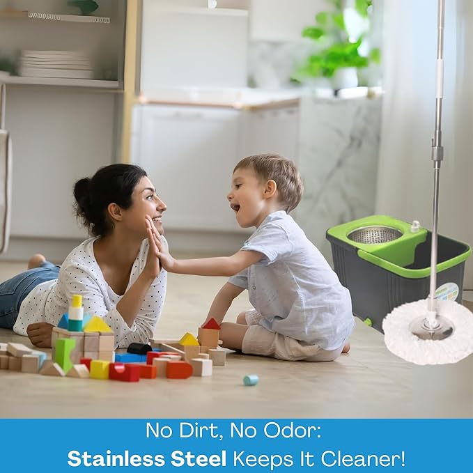 Stainless Steel Professional Mop Plate - Heavy Duty Spin Mop Replacement Base - Commercial & Industrial Use Suitable for Home, Office, Hospitals, Hotels for Floor Cleaning