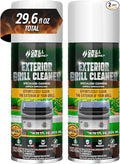 2-Pack Exterior Grill Cleaner Spray | Grill Spray & Degreaser for Outdoor Surfaces, Patio Furniture & Griddles | Anti Rust Spray for Metal Maintenance - 14.8 fl oz.