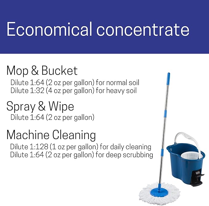 Diversey 903904 Stride Citrus Neutral Cleaner, Commercial Floor Cleaner, Citrus Scent, Concentrate, 1-Gallon (Pack of 4)