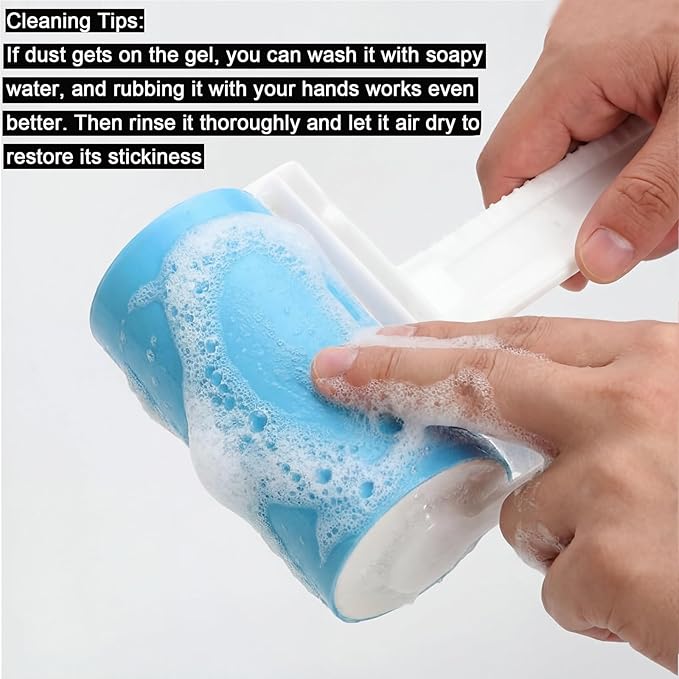 Washable Reusable Lint Roller 3 Pack, Portable Travel Sticky Dog Cat Hair Remover Cleaner with Cover Include Large and Mini Size for Clothes, Pet Hairs, Carseats