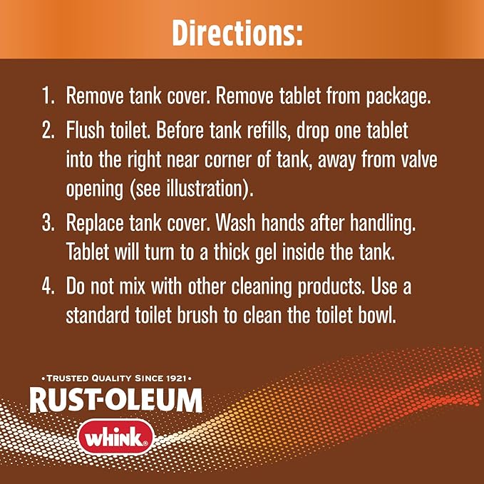 Rust-Oleum RustGuard Rust Stain Remover | Heavy-Duty Iron Stain Remover & Toilet Bowl Cleaner For White & Colored Toilets | 2 Tablet Box