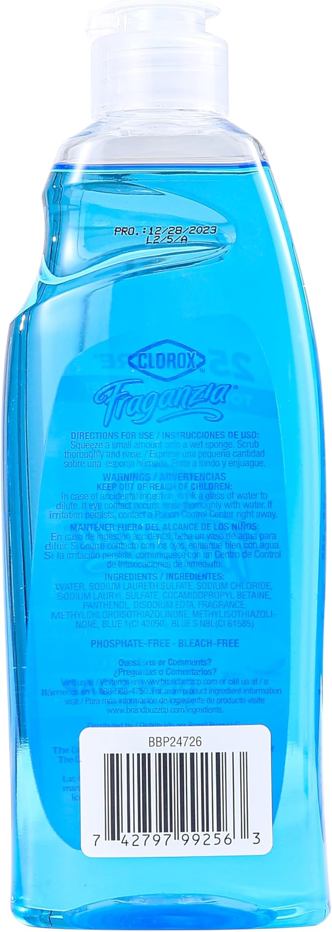CLOROX Fraganzia Liquid Dish Soap | Smells Great and Cuts Through Tough Grease Fast | Quick Rinsing formula Washes Away Dirt | A Powerful Clean You Can Trust, Morning Sky Scent, 12 Ounces
