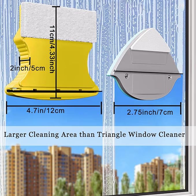 Double Sided Magnetic Window Cleaner Window Glass Wiper Cleaning Tool Magnetic Glider Washing Brush Equipment for High- Rise Single Glazed
