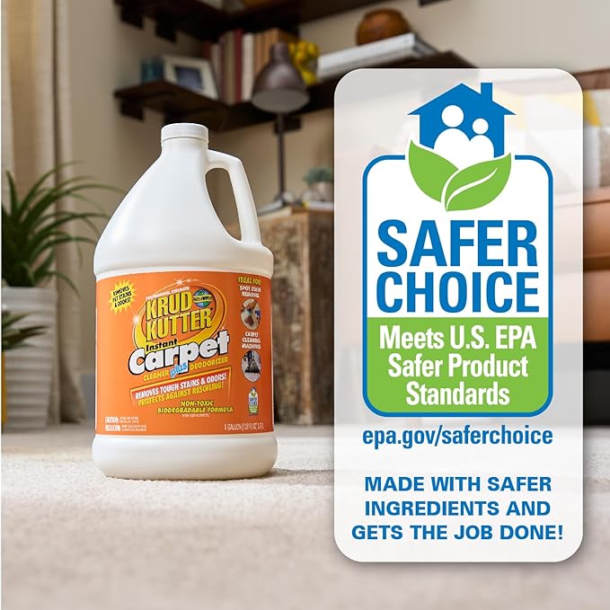 Krud Kutter CR012 Instant Carpet Cleaner/Stain Remover Plus Deodorizer, Gallon