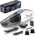 Handheld Vacuum Cordless, Ultra-Strong Suction Car Vacuum Portable Cordless, Rechargeable Hand Held Car Vacuum Cleaner High Power with Multi-Nozzles & Washable Filter for Car, Home, Pets, White&Black