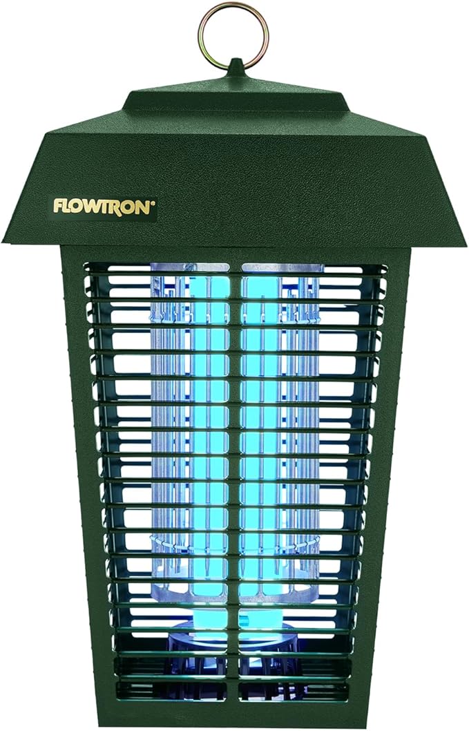 Flowtron Bug Zapper, 1 Acre of Outdoor Coverage with Powerful 40W Bulb & 5600V Instant Killing Grid, Electric Insect, Fly & Mosquito Zapper, Made in The USA - Green Color