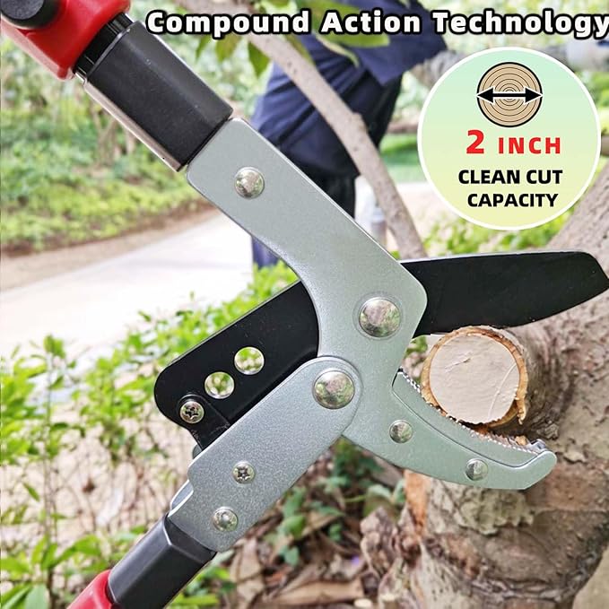 Loppers Branch Cutter Heavy Duty Tree Trimmer, Extendable 28-41" Tree Pruner with Compound Action, Tree Cutter with 2 Inch Clean Cut Capacity Chop Thick Branches Effortlessly