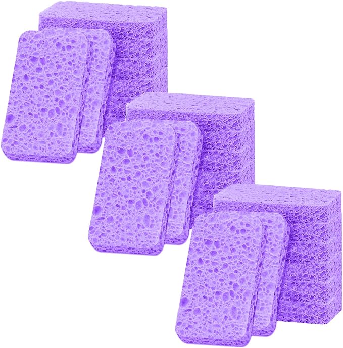 24 - Pack Non-Scratch Scrub Sponges - Sponges for Dishes and Washing Dishes, Cleaning Sponges for Kitchen Home and More（Purple）