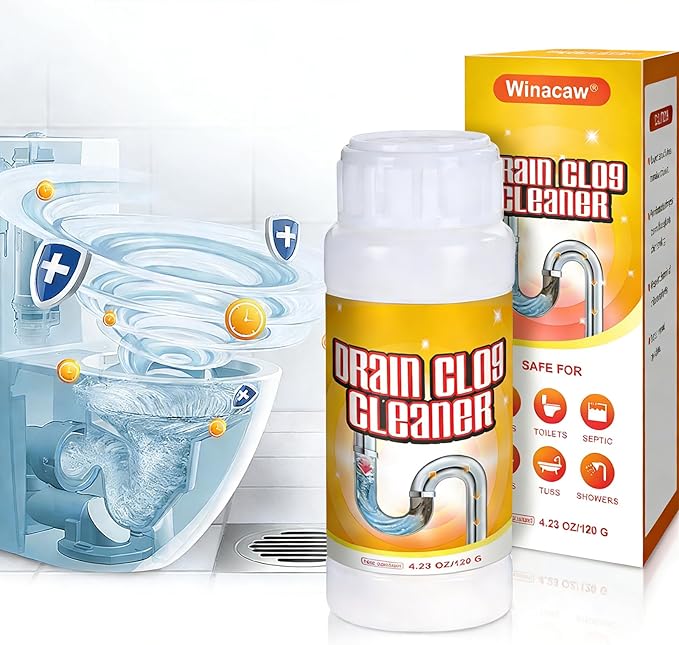 4 Pack Multi-Purpose Drain Cleaner – Upgraded Safe Formula for Kitchen Sink and Household Pipe Cleaning