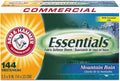 Arm & Hammer Essentials Dryer Sheets, Mountain Rain, 144 Sheets/box