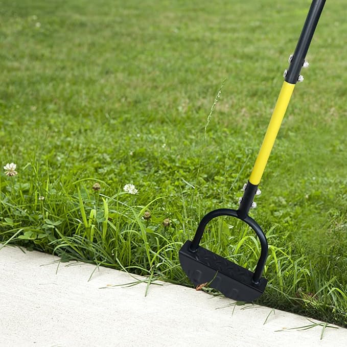 Byhager Professional Lawn Edger Tool, Heavy Duty Steel Half Moon & Saw-Tooth Blade for Clean Borders, Long Handle Reduces Back Strain, Manual Edger Ideal for Garden Edges, Sidewalks, Flower Beds