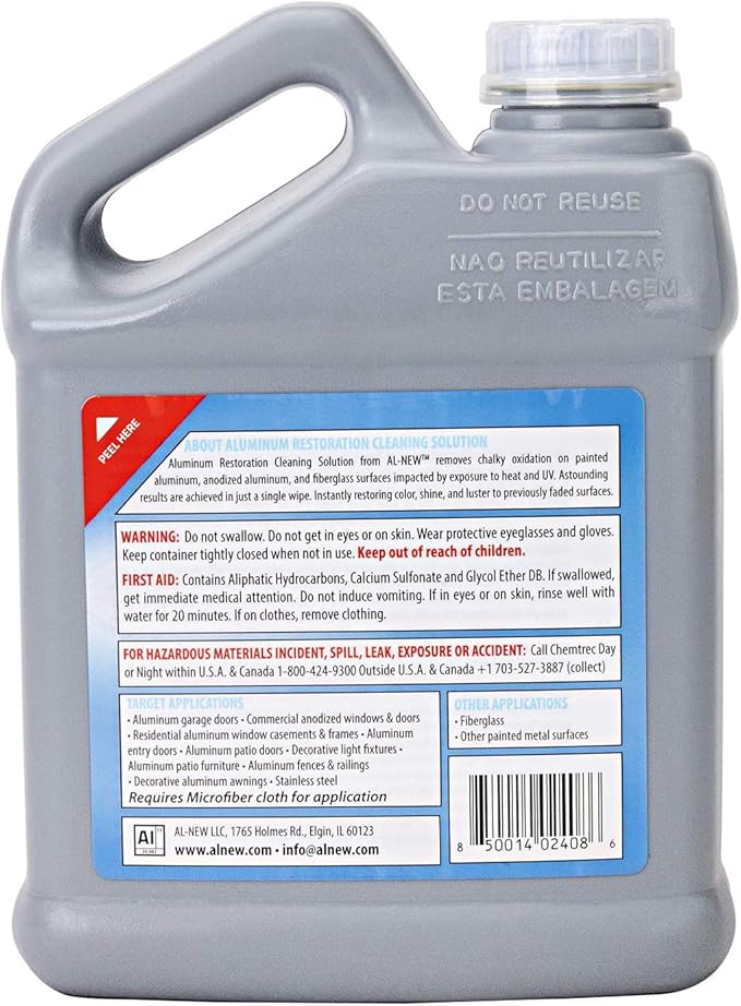 AL-NEW Aluminum Restoration Cleaning Solution | Clean & Restore Patio Furniture, Stainless Steel, and Other Household Metal Surfaces (32 oz.)