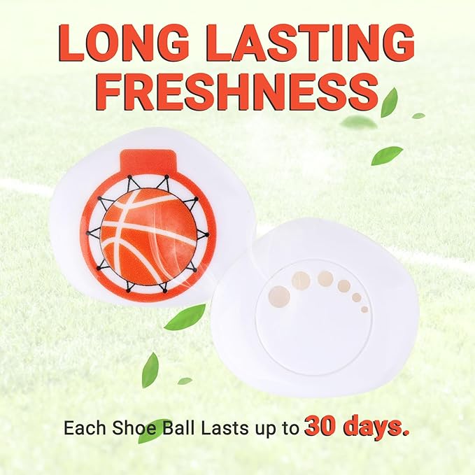 Knixmax Versatile Deodorizer Balls for Shoes Gym Bags Home Freshener for Closets Lockers Odor Eater Eliminate Unpleasant Scent Cologne Basketball