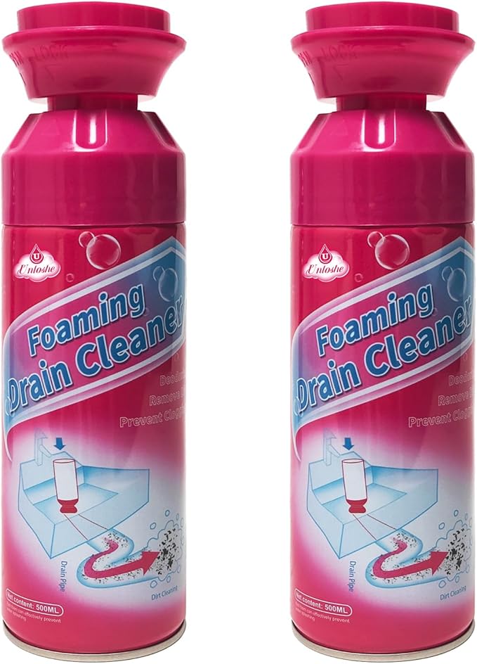 Foaming Drain Cleaner, Sink Drain Cleaner and Deodorizer, Drains Clog Remover for Bathroom Sinks, Washbasin, Tubs (2PCS)