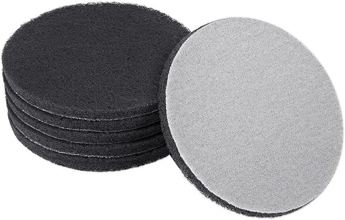 Utoolmart 7 Inch Scrubber Scouring Pads 1000 Grits Drill Scuffing Disc Hoop and Loop Surface Conditioning Disc Replacement Scrub Pads Gray 6Pcs