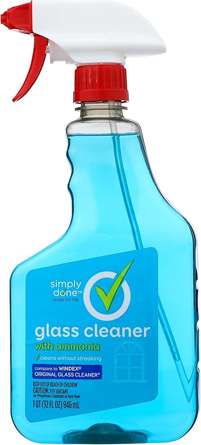 Glass Cleaner, with Ammonia, 32 Ounce