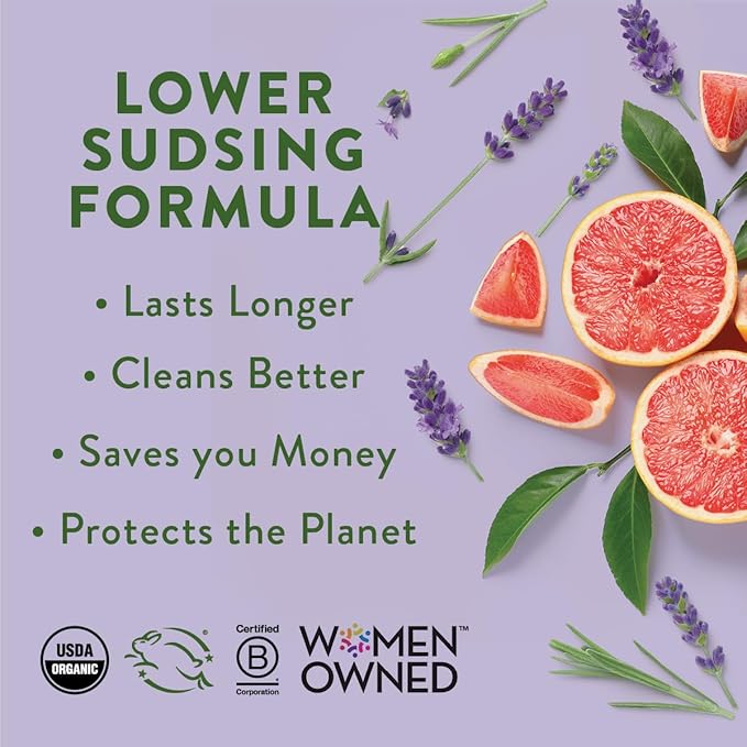 Rebel Green Super Deluxe Dish Soap - Natural Kitchen Dish Detergent - Gentle Dish Liquid Scented with Lavender & Grapefruit - (1 Gallon Refill Bottle)