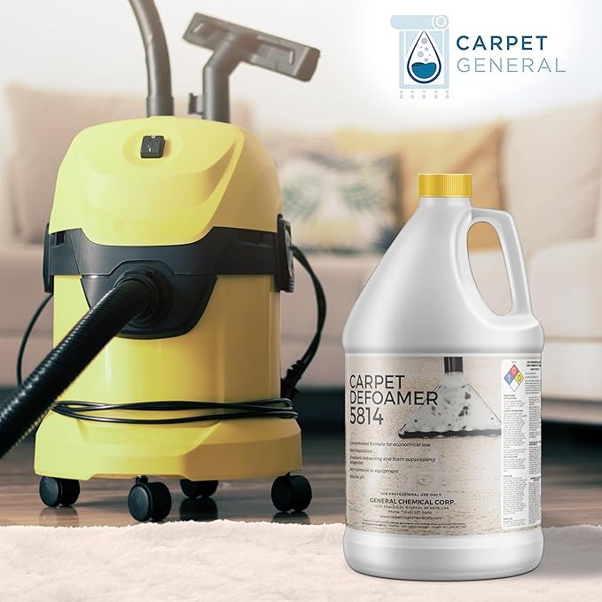 Carpet Defoamer 5814 -Foam Suppressant for Deep Rug Cleaner Machine & Floor Covering Shampooer for a Heavy-Duty Carpet Cleaner Solution, Neutral Non-Corrosive Silicone Emulsion 1 Gallon