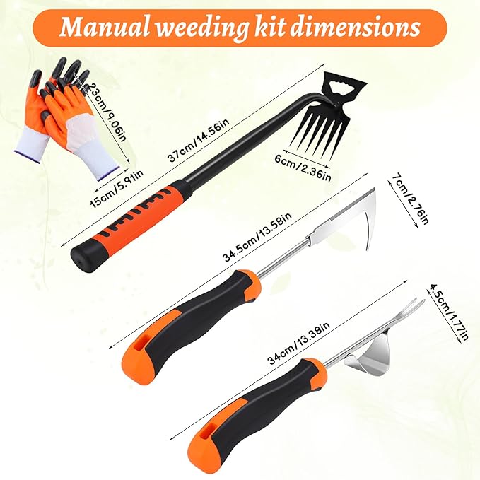 Weed Puller Tool, Manual Portable Stainless Steel Weeder Puller Tool, Crack Weed Remover Gardening Tools for Garden Farm Backyard