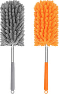 Mini Duster for Cleaning, 360° Bendable Hand Dusters with Extension Pole, Washable Small Duster for Car Interior, Office, Furniture