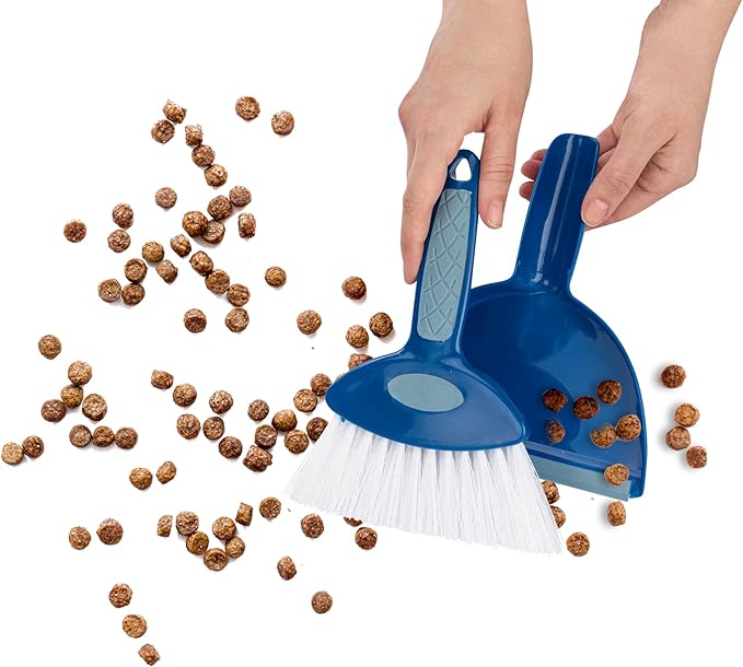 Small Broom with Snap-on Dust Pan, Blue Hefty Durable (1)