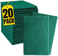 Green Scouring Pads, Non-Scratch Dish Scrub Pads, Heavy Duty Cleaning Pads for Kitchen, Dishes, Pots, Pans, Grills, 3.5" x 3.5", 20 Pack