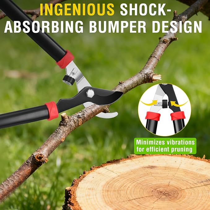 Yesker 28" Loppers for Tree Trimming Heavy Duty Tree Trimmer Sharp Steel Blade Bypass Loppers Branch Cutter up to 1.5 Inch Dia Cut Capacity Shock-Absorbing Bumper Handle Ideal for Garden Maintenance