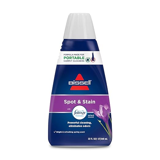 BiSSEll Little Green Pro Commercial Spot Cleaner BGSS1481 & Bissell Spot & Stain with Febreze Freshness Spring & Renewal Formula, 7149, 32 Ounces