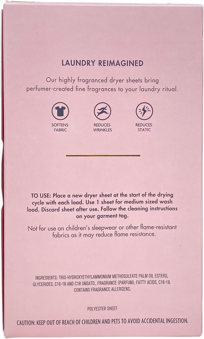 Bath & Body Works Champagne Toast Fabric Care Dryer Sheets - 2 Boxes (80 Sheets Total) - with a Peach Gardenia Sample Soap