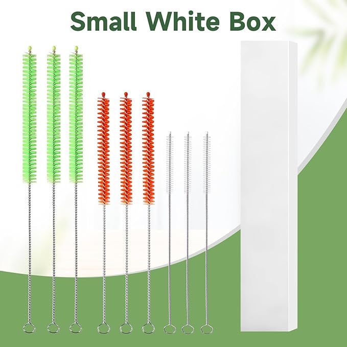 9PCS Reusable Long Colored Straw Cleaner Brush Set 12" Bendable,Capable of Cleaning Various Metal, Silicone, Plastic, Bamboo,Glass Straws Tubes Diameters Ranging from 4-16mm
