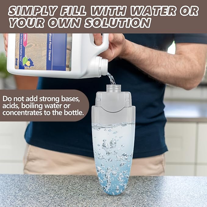 HOMTOYOU Wet Mop for Floor Cleaning: Microfiber Spray Mop with 4 Washable Pads for Cleaning Home Kitchen Multi-Surface Floors - 1Pcs 400+ML Refillable Bottle