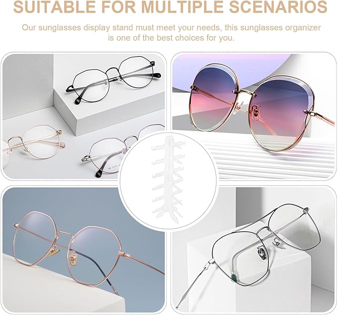 MAGICLULU Multi-Layer Sunglass Rack Eyewear Organizer 6-Tier Plastic Glasses Display Stand Holder for Desk Countertop Storage
