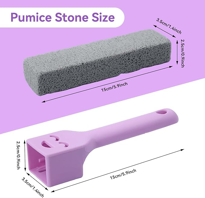 36 Pack Pumice Stones with 3 Handles, Pumice Scouring Pad Pumice Cleaner for Cleaning Toilet, Bathtubs, Kitchen Sink, Grill, Household