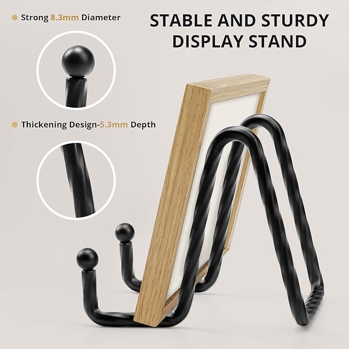 Picture Stands for Display 3 Pack 3 Inch Plate Stands for Display - Black Metal Decorative Plate Stand, Plate Holder Display Stand, Picture Frame Stand, Plate Display Stands for Picture Stand