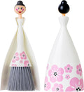 Vigar Mini Broom and Dustpan Set, Small Broom and Dustpan Set for Dust, Pet Hair, Car, and Crumb, Perfect for Home and Camping Essentials, White
