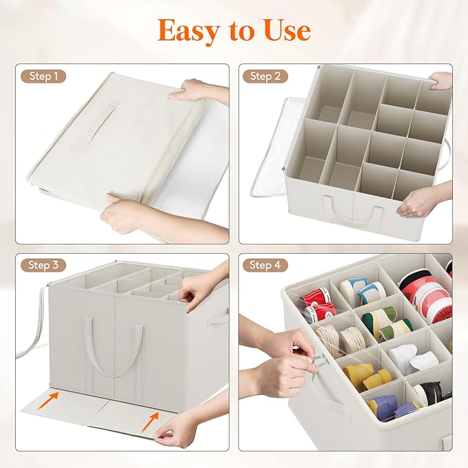 Lifewit Shoe Storage Organizer for Closet, Fabric Large Shoe Box Storage Containers with Clear Cover, Foldable Bins for Boots Heels Sneakers Fits 12-16 Pairs, 1 Pack White