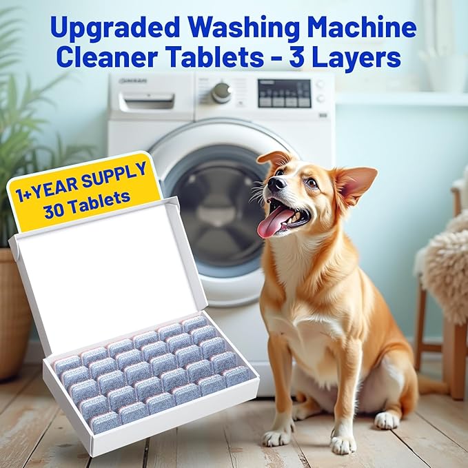 2-in-1 Pet Hair Removal Kit, Washing Machine Cleaner Tablets & Reusable Pet Hair Removal Glove for Cats and Dogs, Remove Stubborn Pet Hair | Complete Solution for Pet Owners