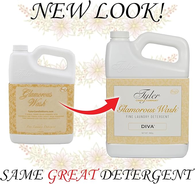 Tyler DIVA Glamorous Wash Laundry Detergent- 64 oz. - With Stain Remover Pen - DIVA Wash Liquid Detergent Designed for Sensitive Fabrics - Hand and Machine Washable