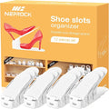Neprock Shoes Slots Organizer for Closet, Shoe Rack Organizador De Zapatos for Closet Organization, Shoe Slots Organizer Shoe Storage Shoe Holder Space Saver for Entryway(12 Pack)(White)