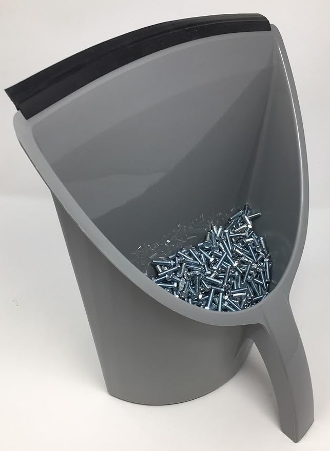 HandyPan Heavy Duty Dustpan, Gray- Large Dust Pan Made in the USA with Tight Seal Lip to Keep Dust, Dirt, Debris In-Great for Home, Shop, Garage Use-Stackable, Standing Dustpan for Wet or Dry Tasks