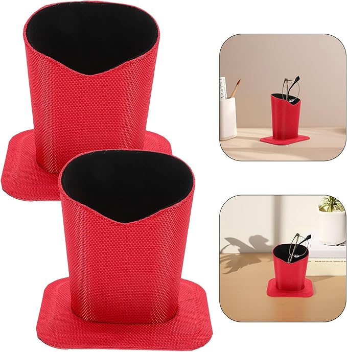 BESPORTBLE Red Oxford Cloth Eyeglasses Holder Stand for Desk and Nightstand Stable Upright Support Glasses Organizer for Home and Office Protective Display for Sunglasses and Eyewear