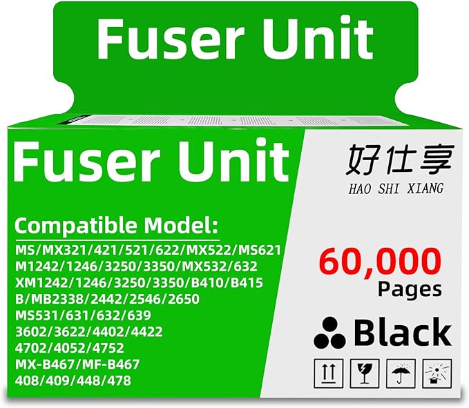 HAO SHI XIANG Remanufactured Fuser Unit Fuser Maintenance Kit Compatible for MS321 MX321 MS521 MX521 3602 3622 4402 4422 4702 4052 4752 e-Studio 408 409 448 478 B410 B415 MX-B467 MF-B467 Printer